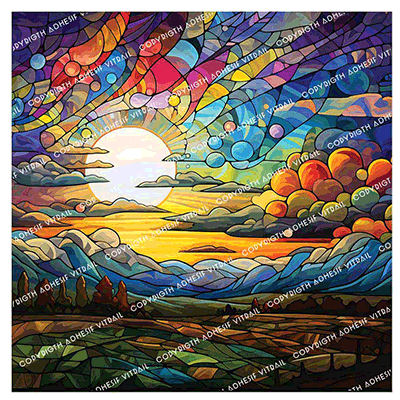 Adhesif Vitrail PAYSAGE 32