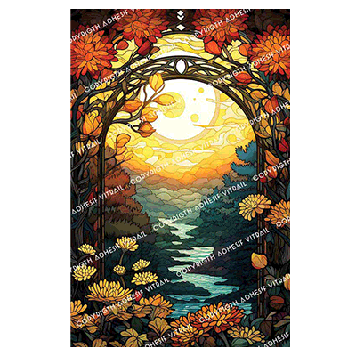 Adhesif Vitrail PAYSAGE 6